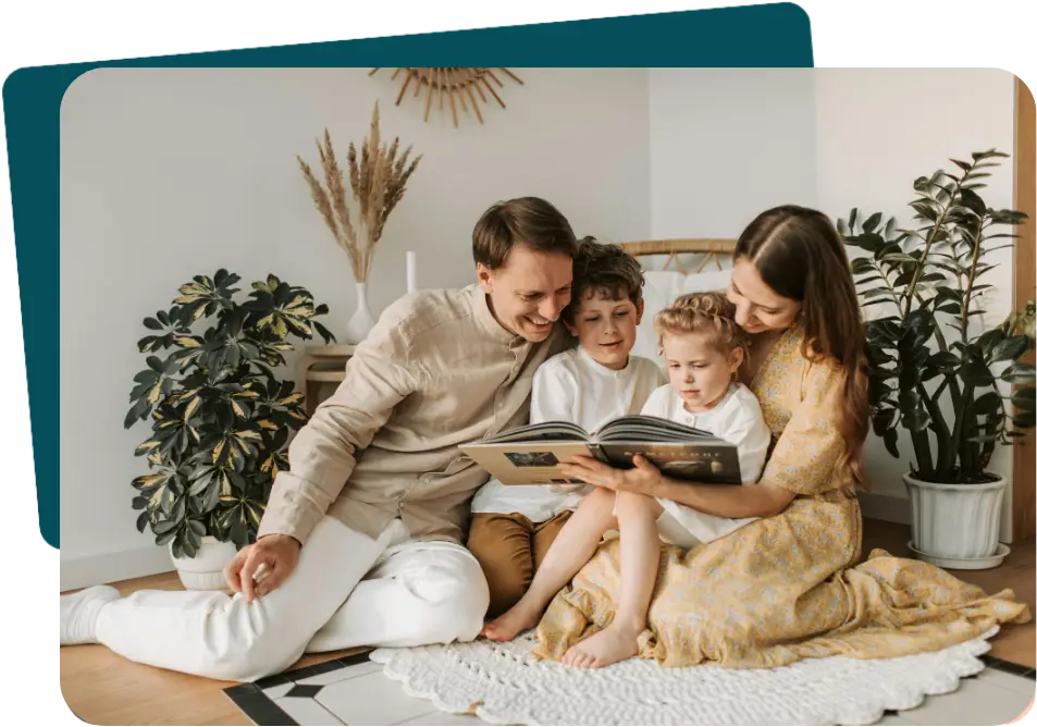 Happy family enjoying a comfortable and energy-efficient home environment